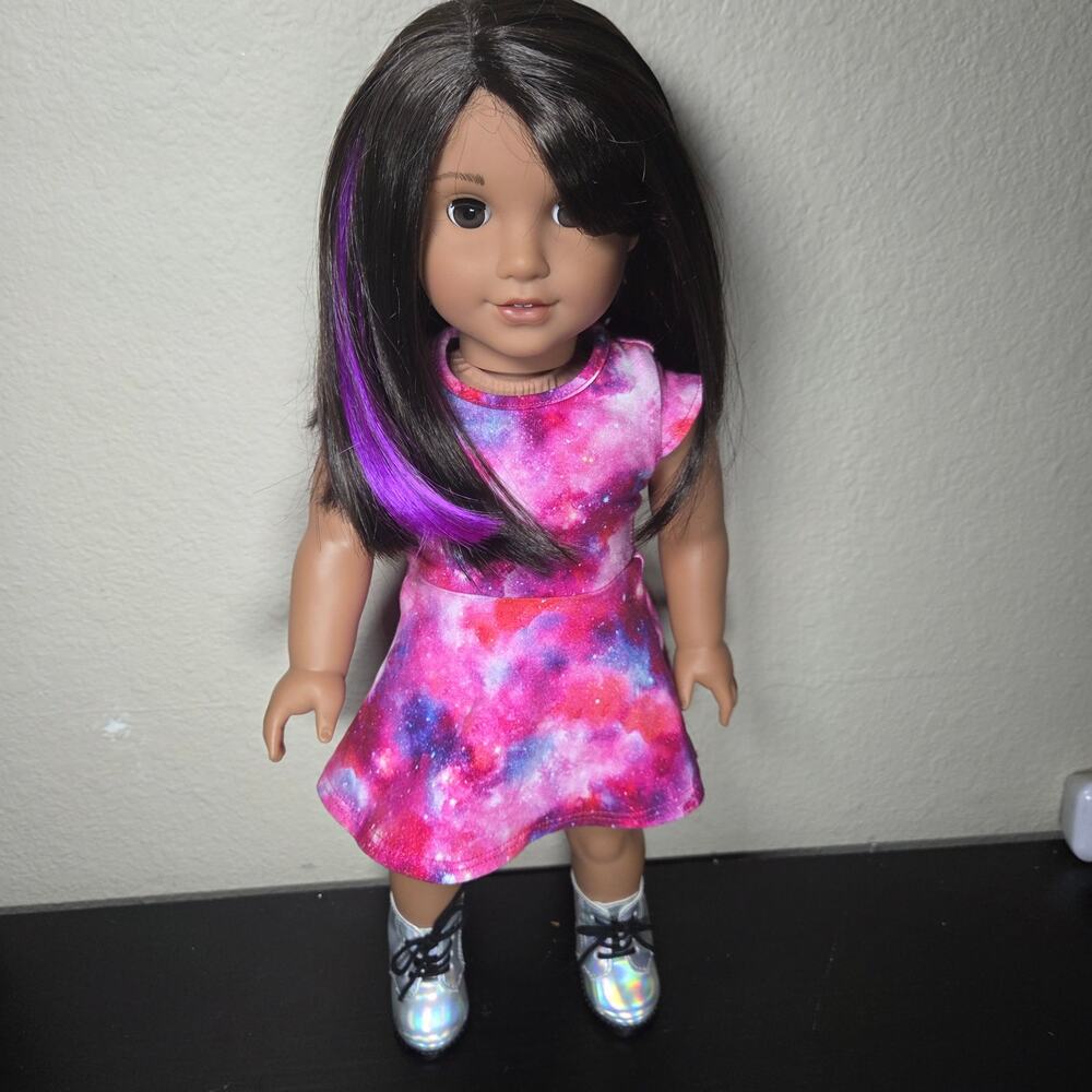 American Girl 2018 GOTY Luciana Vega in Meet Outfit Dress + Boots RETIRED